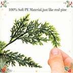 2 Pcs 32'' Artificial Christmas Teardrop Swag, Faux Greenery Door Swag - Image 3
