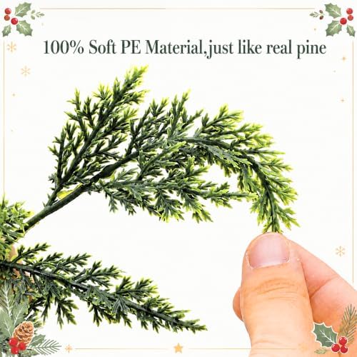 2 Pcs 32'' Artificial Christmas Teardrop Swag, Faux Greenery Door Swag - Image 3