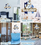 CoTa Global Atlantic Anchor Welcome Nautical Decor Sign - Nautical Themed Wood Sign, Beach Decor for Wall, Novelty White and Blue Starfish and Anchor Wooden Figure, Coastal Wall Decor Sign Accent - Image 3