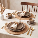 Eco Crave Natural Jute Placemats Set of 10, Round Woven Table Mats, 13 Inch Rattan Charger Plates for Dinner, Boho Farmhouse Braided Place Mats - Image 3