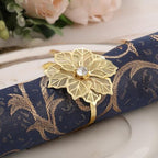 Hotop 70 Pcs Gold Napkin Rings, Hollow Flower Napkin Holders Buckles - Image 2