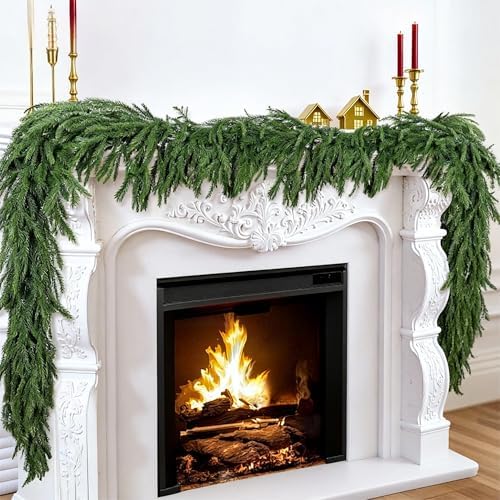 Norfolk Pine Garland, 4 Pack 6 FT Christmas Greenery - Image 3