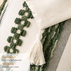 Boho Throw Pillow Covers Tufted Farmhouse Pillowcase with Tassels - Image 2