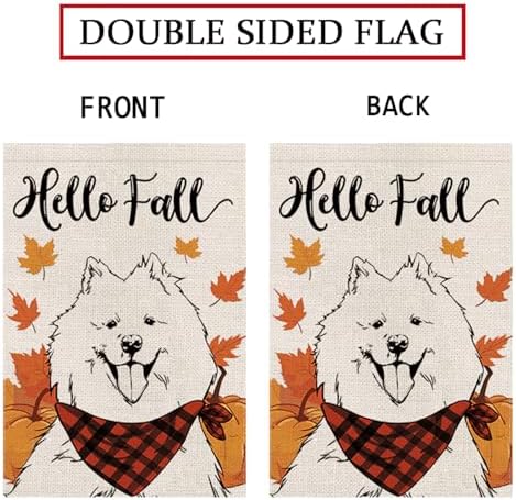 Seasonal Garden Flags Samoyed Double Sided Flags Set of 11 Holiday Farmhouse Indoor Outdoor Yard Lawn Christmas Gifts Decorations 12.5x18 Inch - Image 3