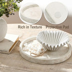 Vanselia Decorative Table Tray Round Trays Home Decor Cement (11.8" Rustic) - Image 3