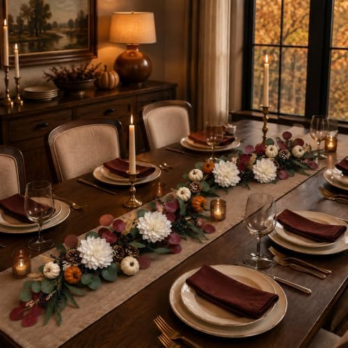 6ft Fall Garland for Mantle, Thanksgiving Autumn Indoor Outdoor Decoration - Image 2