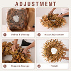 26" Fake Fall Eucalyptus Wreath with Berry for Front Door Decor(Orange) - Image 6
