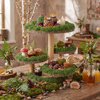 Wenqik 4 Tier Wooden Wedding Cupcake Stand Dessert Display, Offset Tiered - Image 5