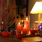 Shihanee 3 Pillar Candle and Holder, S, Orange - Image 4