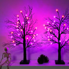 Halloween Decorations Indoor-2 Pack 24 Inch Lighted Black Halloween Tree - Image 5