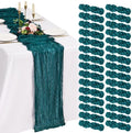 30 Pack Cheesecloth Table Runner 10FT Teal Table Runner Boho Gauze Cheese Cloth Table Runners Long Rustic Sheer Table Decorations for Wedding Party Baby Bridal Shower Birthday Holiday Home by Showgeous