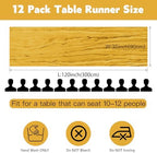 12 Pack Gold Cheesecloth Table Runner, 35x120 Inch Mustard Boho Gauze Table Runner 10ft Rustic Sheer Cheese Cloth Runners for Bridal Shower Wedding Party Baby Shower Table Decor - Image 3