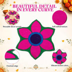 Dunzy 6 Pcs Diwali Rangoli Mat Varalakshmi Pooja Decoration, Purple Mandala - Image 4