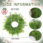 12 PCS Christmas Candle Rings Wreath Artificial Green Norfolk Cedar Mini Candle Ring Holder Small Wreaths for Xmas Cabinets Kitchen Windows Home Wedding Table Centerpiece Door Window Chair Wall - Image 4