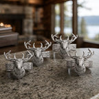 Arthur Court Elk Head Napkin Rings - Rustic Metal Set of 4 for Lodge Decor, Thanksgiving & Holiday Dining - Image 2
