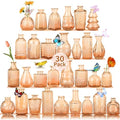 Valentine's Day Glass Bud Vases,Versatile Small Bud vases for Home and Wedding Decor, Exquisite Bridal Shower Table Centerpieces,Aromatherapy Bottles,Candle Holder, Gifts Idea(Pack of 30,Amber) by earthgadgets