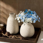 Ceramic Vase Set of 2 for Home Decor, Handcrafted Sesame Dot White Rustic Terracotta Vases, Vintage Farmhouse Decor, Minimalist Decorative Vases for Table Centerpiece Fireplace Nightstand Decoration - Image 5
