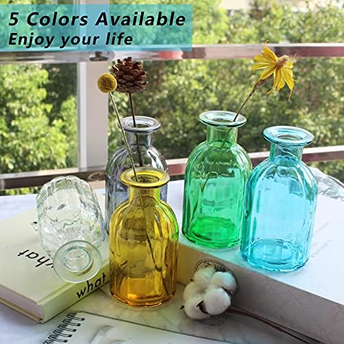 Bud Vases Set of 6 Small Glass Vase for Flowers, Clear Vase Set (Pack of 2) - Image 4