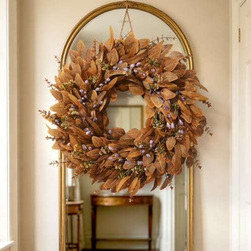 Waipfaru 26" Fall Wreath, Artificial Eucalyptus Wreath for Front Door - Image 5