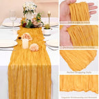 12 Pack Yellow Cheesecloth Table Runner,20x120 in Table Runner - Image 3