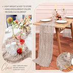 18 Pack Cheesecloth Table Runner 10FT Rosy Brown Table Runner Boho Gauze Cheese Cloth Table Runners Long Rustic Sheer Table Decorations for Wedding Party Baby Bridal Shower Birthday Holiday Home - Image 5
