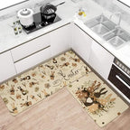 Easter Kitchen Rugs and Mats Set of 2,Spring Golden Garden Bunny Eggs Kitchen Mat,Easter Rabbit Non Slip Washable Kitchen Floor Sink Mats Decorations for Home Kitchen 18"x48"+18"x30" - Image 2
