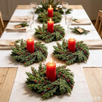 6 Pcs Small 4th of July Hanging Wreaths for Cabinets Patriotic Mini Candle Ring Wreath with Red White Blue Flowers Artificial Independence Day Wreath for Front Door (4, Mini Red Berries) - Image 5