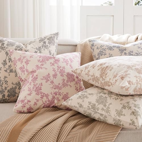 100% Cotton French Pastoral Throw Pillow Covers Set of 2, 24x24 Inch Double Sided/Green, Farmhouse Decorative Cushion Covers for Sofa Bed Living Room Home Decor - Image 6