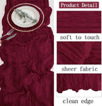 16 Pack Burgundy Cheesecloth Table Runner 20 x 120 inch Gauze Table Runners 10 FT Long,Semi Sheer Boho Cheese Cloth Fabric Table Runner Bulk for Party,Wedding,Baby Shower,Bridal Shower Decoration - Image 3