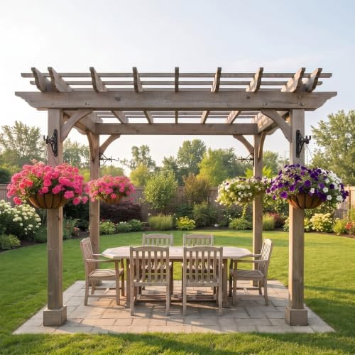 4 Pack Plant Hanger Black Outdoor L Cast Iron Decorative Bracket - Image 6