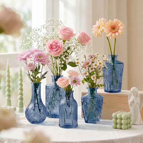 Glass Bud Vases in Bulk Small Mini Dark Blue Vase for Flowers 40pc - Image 4