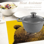 Shrahala Cute The Bear in Mineral Yellow Placemats, Face Background Table Mat Linen Burlap Washable Double-Deck Heat Insulation for Dining/Kitchen Table Set of 6 (12 X 18 Inch) - Image 6