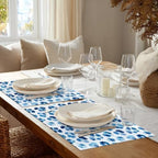 Shrahala Navy Blue Set of 6 12 X 18 Inch Linen Placemats, Watercolor Stains Burlap Table Mat Washable Double Layered Heat Insulation for Indoor/Outdoor - Image 3