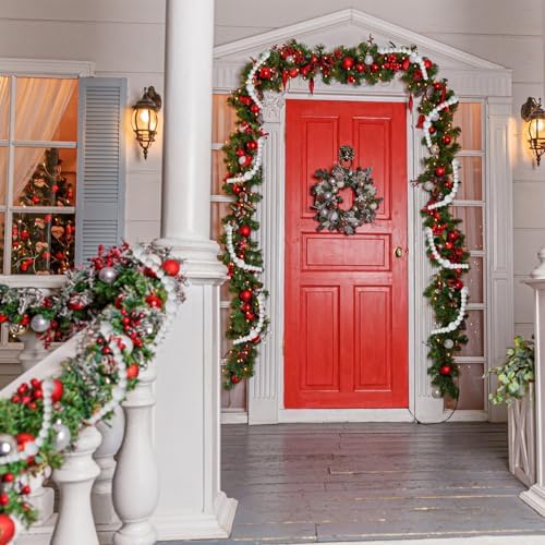 48Ft Christmas Wood Bead Garland Rustic Holiday Decor for Tree (White) - Image 7