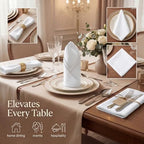 Urban Villa Cloth Napkins White Hemstitch Dinner Napkins Set of 12 (20X20) 100% Cotton Absorbent Washable Durable Reusable Ideal for Hotel Collection Farmhouse Parties Restaurant Lunch Dinner Napkins - Image 2