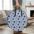 36 Inch Round Storage Bag 1 Pack,Retro Pastoral Flowers Waterproof Wreath Storage Container with Handles&Zipper Classic Country Blue Floral Closet Organizer Bags Garland Box by Unknown
