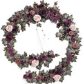 Ling's Moment 9FT Flower Garland, Eucalyptus & Rose, Deep Plum by LingsMoment