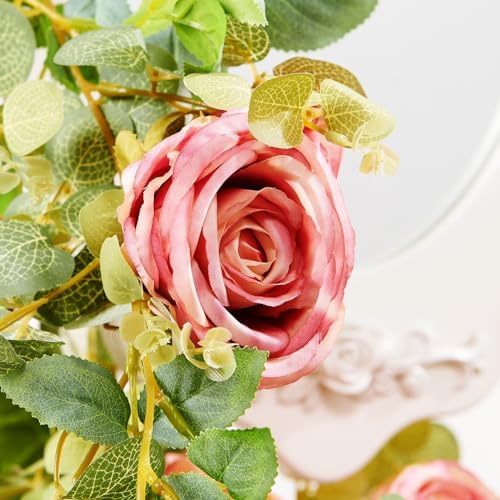 Artificial Flower Garland 2pcs 5.4ft Floral Peony Vine Decor, Purple Flower - Image 4