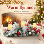 Hotop Christmas Centerpieces for Tables Decorations with 3 Candle Holder - Image 5