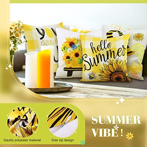 Tatuo 16 Set Holiday Pillow Covers 18 x 18 Inch Summer Seasonal Throw Pillow Covers Flower Gnome Decorative Cushion Pillowcases for Farmhouse Home Couch Sofa Decor - Image 3