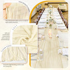 30 Pack Cheesecloth Table Runner 10FT Beige Table Runner Boho Gauze Cheese Cloth Table Runners Long Rustic Sheer Table Decorations for Wedding Party Baby Bridal Shower Birthday Holiday Home - Image 3