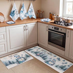 Bonuci 12 Pcs Christmas Kitchen Set Apron Table Runner Towel,Winter - Image 4