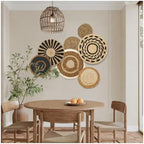 Boho Wall Art Decor Woven Basket Seagrass Hanging Farmhouse Room Set by Unknown