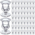 Clear Glass Candlestick Holders Taper Candle Holder Bulk 2.5 Inch Candle Stick Holder for Table Centerpiece Mantel Wedding Housewarming Gift Rustic Vintage Valentines Dinning Decoration by Foaincore
