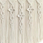 Achart Macrame Wall Hanging Large- Boho Wall Decor- large wall art- Wall Decor Living Room- Macrame Tapestry Boho Decor for Bedroom (Beige-Flower) - Image 3