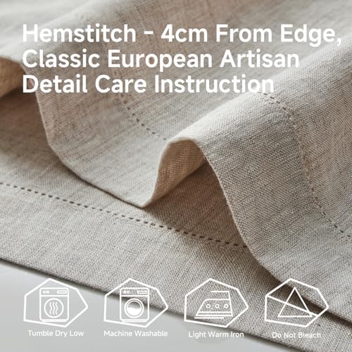 KINGSTONE 100% Pure French Linen Table Runner 72 Inches Long, Natural Hemstitch Tablecloth with Mitered Corners, Crease-Free Scroll Packaging, 14x72 for Easter, Mother's Day, Farmhouse Decor - Image 7