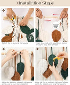 Tempospark Large Macrame Wall Hanging, 39" Wx29 L Boho Wall Hanging, Boho Chic Leaves Tassels Tapestry for Bedroom, Living Room, Dining Room, Nursery, Hallway, Balcony - Image 4