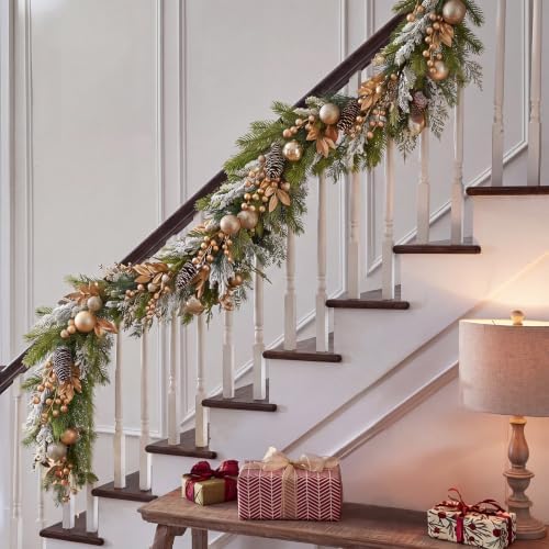 Riceshoot 6ft Christmas Garland for Mantle, Silver Sequin Artificial Pine - Image 6
