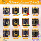 MTLEE 12 Pcs Ramadan Gifts Ramadan Mubarak Scented Candles Jar Eid Candles Eid Mubarak Muslim Scented Light Islamic Party Favors Gifts for Home Muslim Islam Festival Holiday Decor(Brown) - Image 3