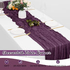 16 Pack Dark Purple Cheesecloth Table Runners 20x120 Inch Gauze Table Runner 10FT Easter Cheese Cloth Table Runner Rustic Sheer Runner for Wedding Baby Shower Birthday Party Table Decor - Image 6